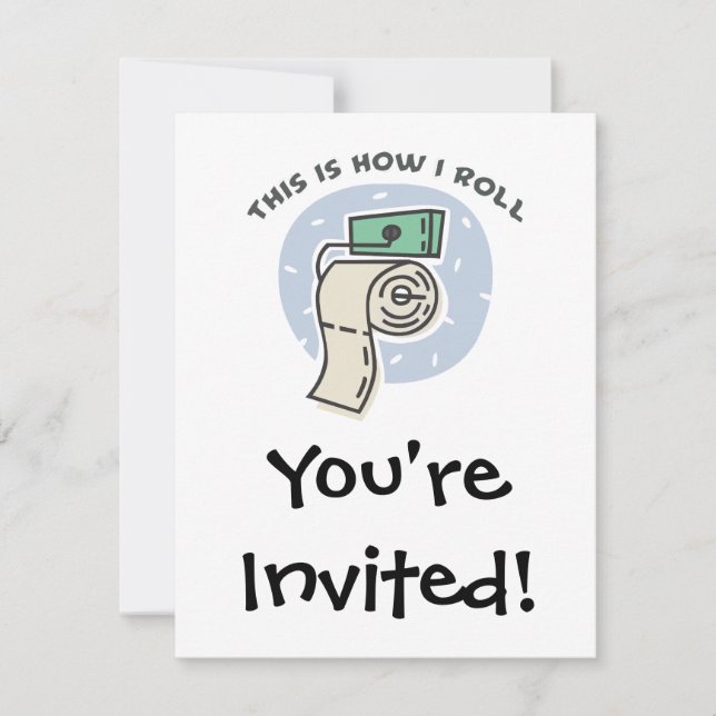 Invitación Cómo Rueda (Papel Higiénico) (Anverso)