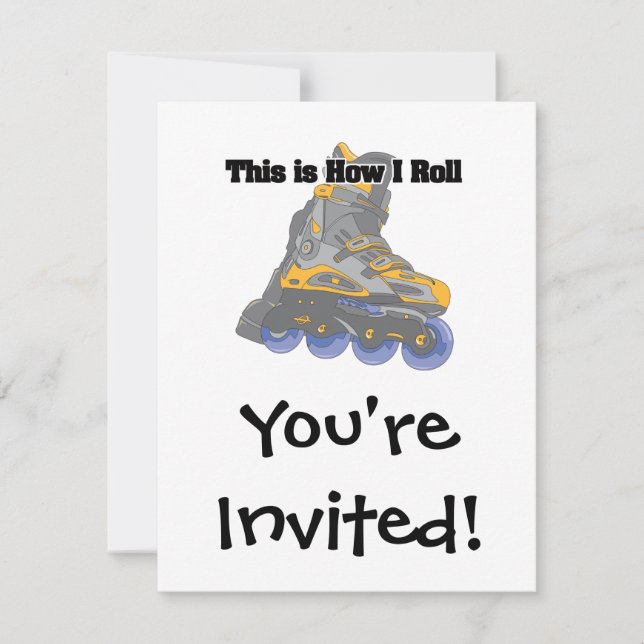 Invitación Cómo Rueda (Patines en Línea) (Anverso)