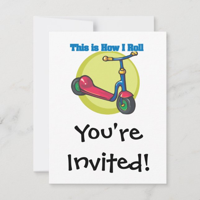 Invitación Cómo Rueda (Scooter) (Anverso)