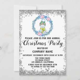 Invitación Compañía Corona Azul Fiesta de Navidad Plata