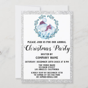 Invitación Compañía Corona Azul Fiesta de Navidad Plata