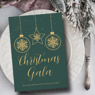 Invitación Compañía de adornos de oro verde chic fiesta de Na