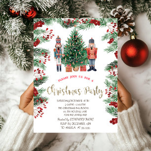 Invitación Compañía de cascanueces de bayas de acebo Navidad 