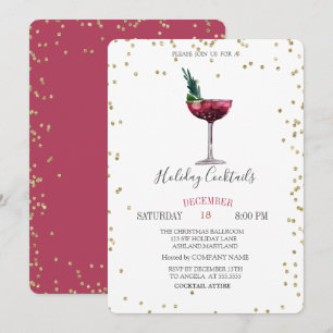 Invitación Compañía de Diamantes de Cóctel de Acuarela Navida