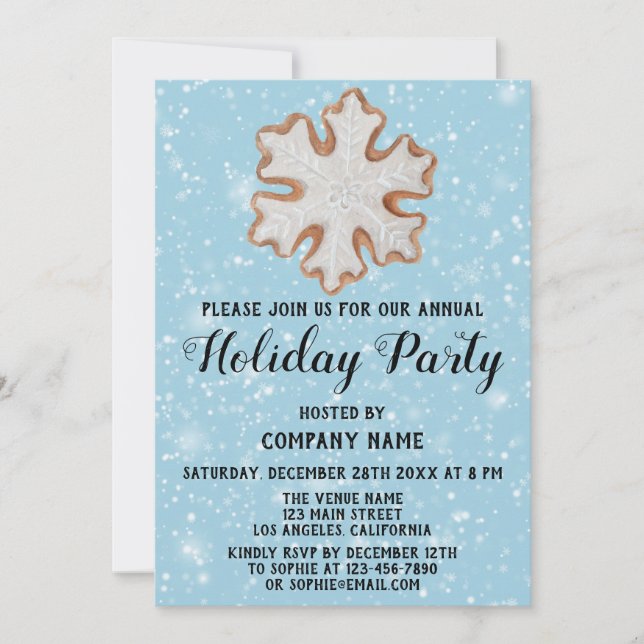 Invitación Compañía de Galletas de Navidad Fiesta de Navidad  (Anverso)