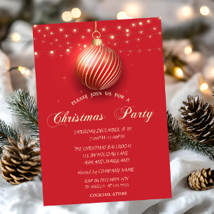 Invitación Compañía de Luces de Cadena de Bola de Oro Fiesta 