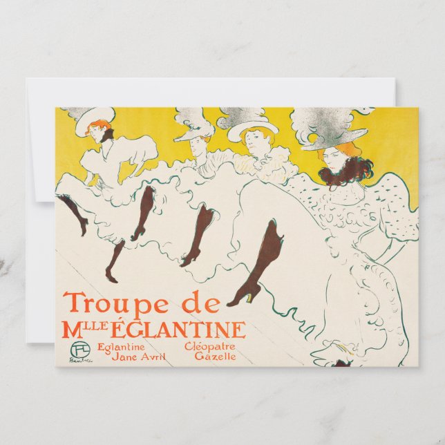 Invitación Compañía de Mademoiselle Eglantine, Toulouse Lautr (Anverso)