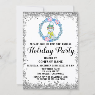 Invitación Compañía de Navidad Corona Azul Fiesta de Navidad 