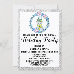 Invitación Compañía de Navidad Corona Azul Fiesta de Navidad 