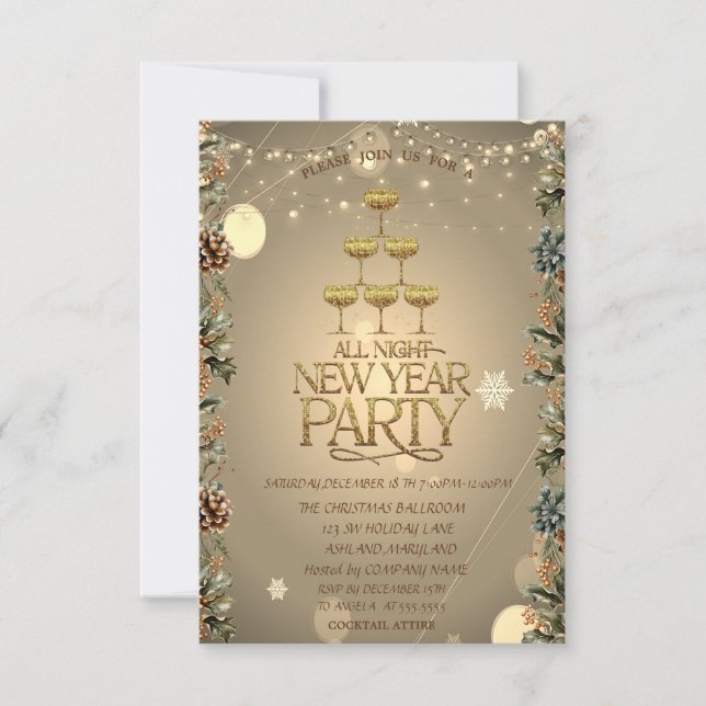Invitación Compañía de Navidades de las ramas de vidrio de Ch (Anverso)
