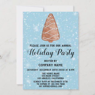 Invitación Compañía del árbol de Navidad Fiesta Navideña Niev