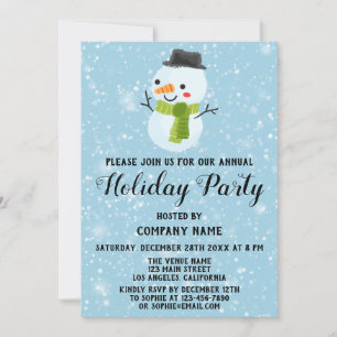 Invitación Compañía del muñeco de nieve de Navidad Fiesta de 