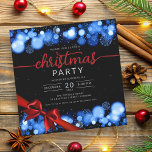 Invitación Compañía Navy Winter Wonderland Xmas Red Ribbon<br><div class="desc">Elegante Empresa Formal y Fiesta de Navidades corporativos / Cocktail / Dinner Invitation con copos de nieve y luces de Navidades de la Marina. Impresione a sus amigos y compañeros de trabajo con este sofisticado y elegante diseño de invitación.</div>