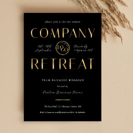 Invitación Company Retreat Team Building Black Gold Business