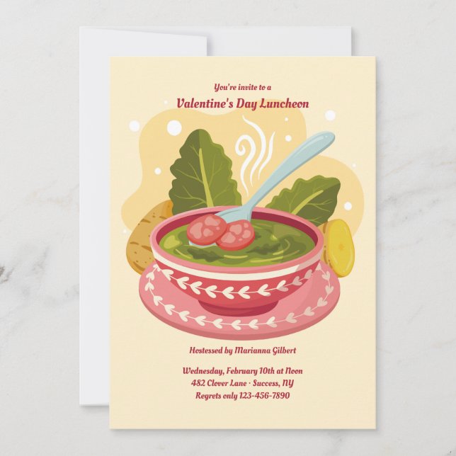 Invitación Comparte el almuerzo de amor (Anverso)
