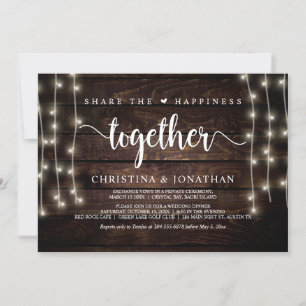 Invitación Comparte la felicidad, Cena de Boda, Huida