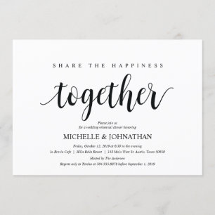 Invitación Comparte la felicidad de la cena de ensayo invitac