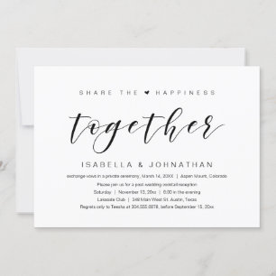Invitación Comparte la felicidad juntos, Huida de boda