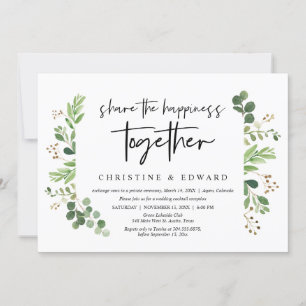 Invitación Comparte la felicidad juntos, Huida de boda
