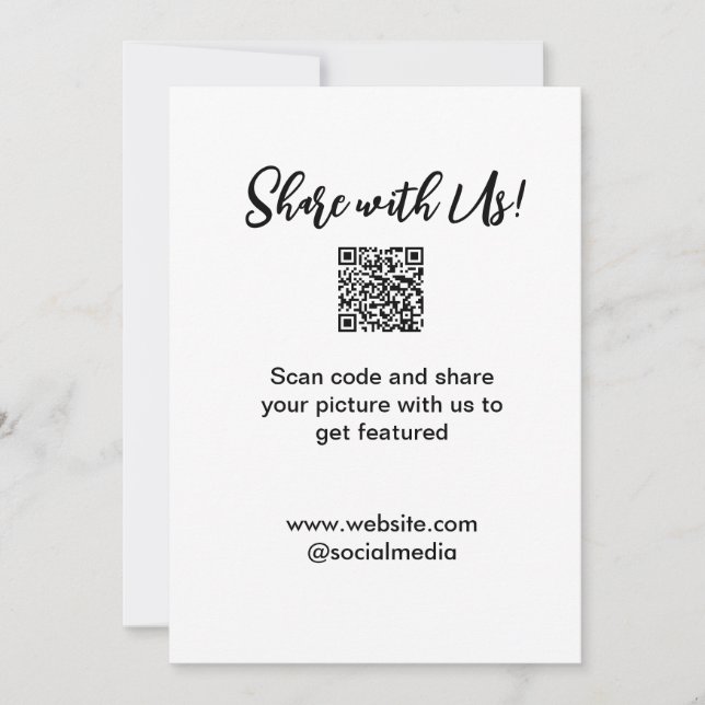 Invitación Comparte tu análisis de imagen código QR añadir co (Anverso)