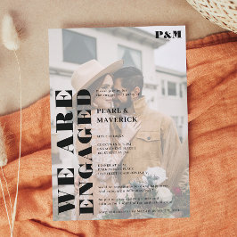 Invitación Compartimiento de fotos en blanco negro y negrita