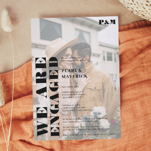 Invitación Compartimiento de fotos en blanco negro y negrita