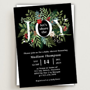 Invitación Compartimos el Baby Shower de feriado de alegría