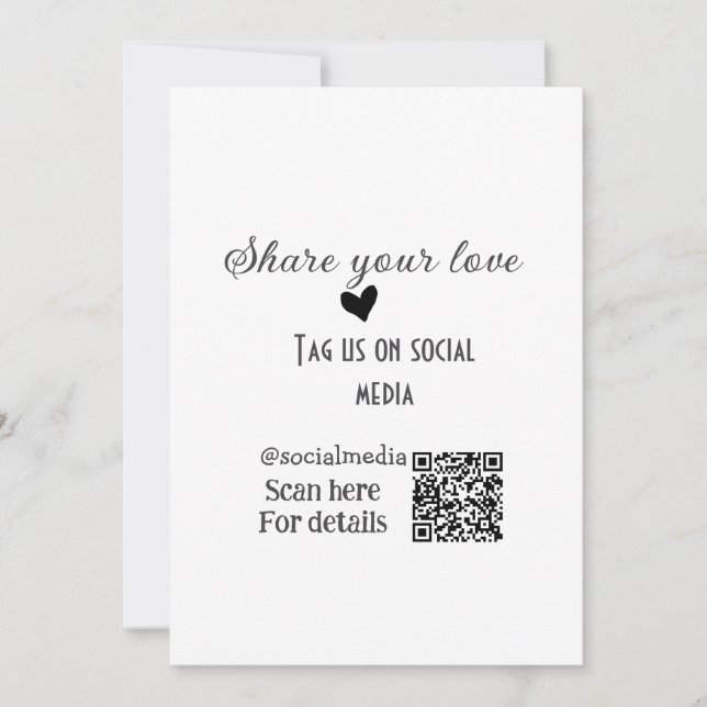 Invitación Compartir el análisis de amor código QR agregar de (Anverso)
