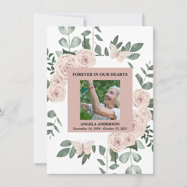Invitación Compasión por las acuarelas florales (Anverso)