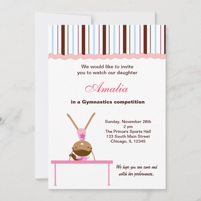 Invitación Competencia de gimnasia (Anverso)