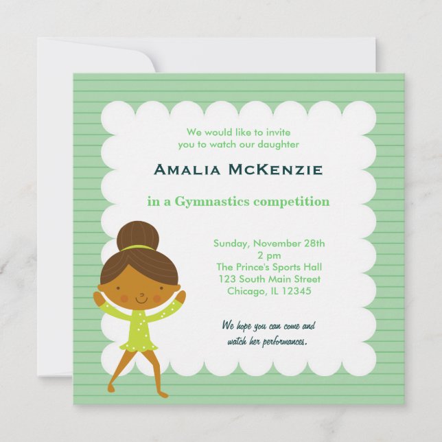 Invitación Competencia de gimnasia (Anverso)