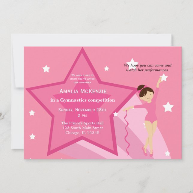 Invitación Competencia de gimnasia (Anverso)