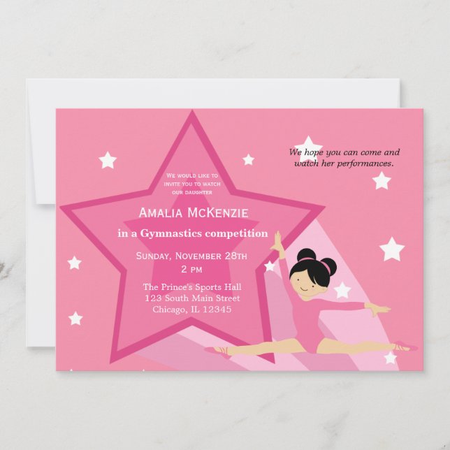 Invitación Competencia de gimnasia (Anverso)