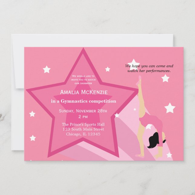 Invitación Competencia de gimnasia (Anverso)
