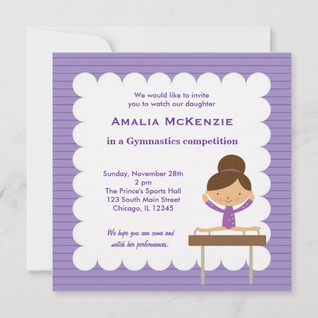 Invitación Competencia de gimnasia (Anverso)