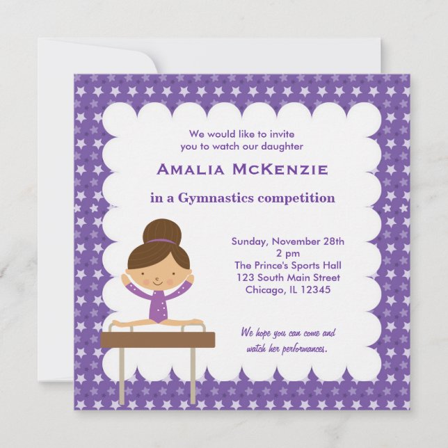 Invitación Competencia de gimnasia (Anverso)