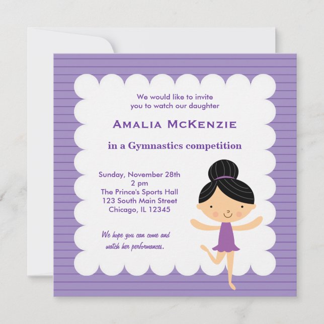 Invitación Competencia de gimnasia (Anverso)