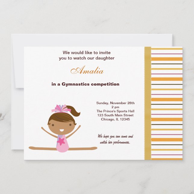 Invitación Competencia de gimnasia (Anverso)
