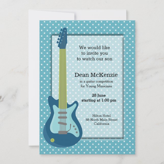 Invitación Competencia de guitarra (Anverso)