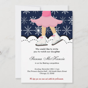Invitación Competencia de patinaje sobre hielo (azul oscuro)