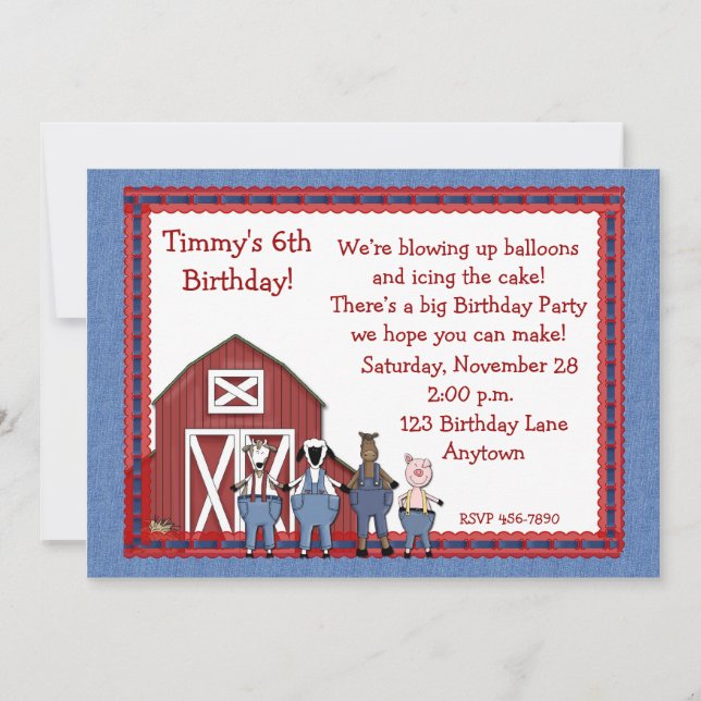 Invitación Compinches del cumpleaños del corral del dril de (Anverso)