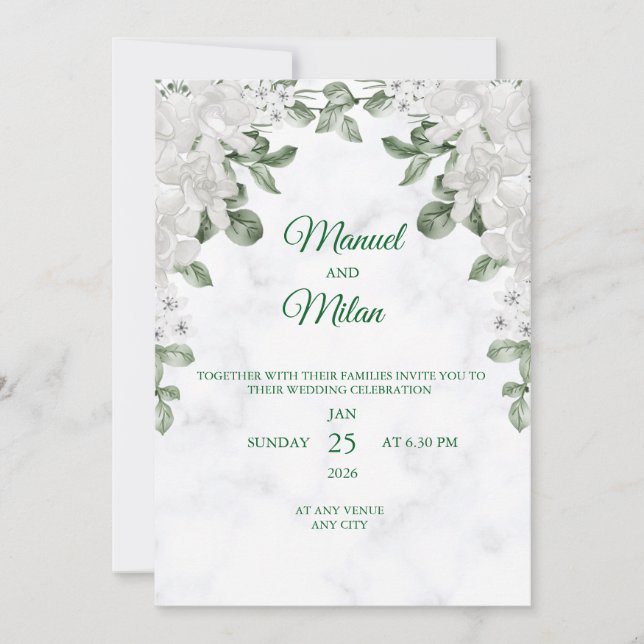 Invitación Completamente editable simple y elegante (Anverso)