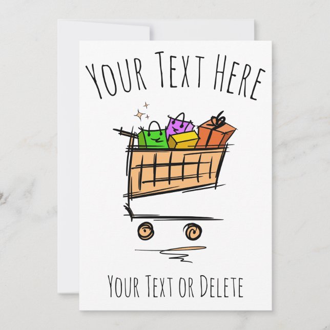 Invitación Completo carrito de la compra/carrito/Venta de inv (Anverso)