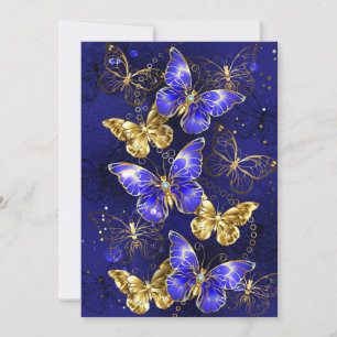Invitación Composición con mariposas de zafiro