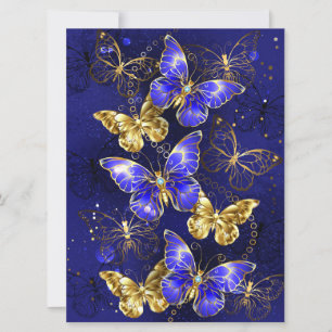 Invitación Composición con mariposas de zafiro