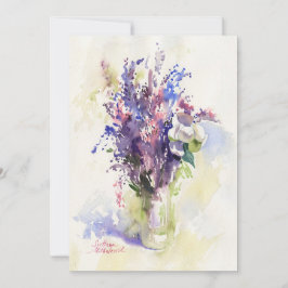Invitación Composición floral suave – Pintado a mano