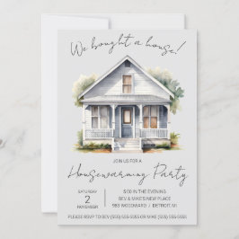 Invitación ¡Compramos una casa! Cuta acuarela Calentamiento d