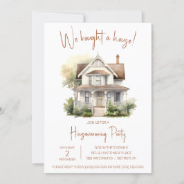 Invitación ¡Compramos una casa! Cuta acuarela Calentamiento d