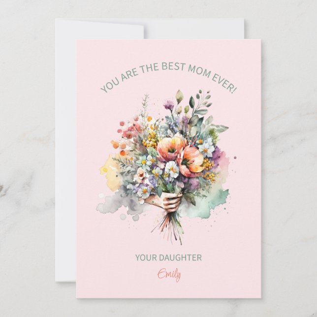 Invitación Comprimido de flores de agua para mamá (Anverso)