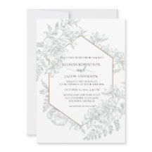 Comprimido Floral Geométrica Verde Sage En Un Boda